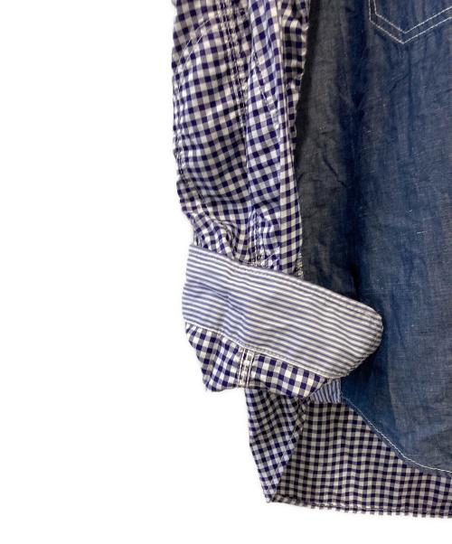 COMME des GARCONS JUNYA WATANABE MAN（コム デ ギャルソン ジュンヤ ワタナベ マン）COMME des GARCONS JUNYA WATANABE MAN (コム デ ギャルソン ジュンヤ ワタナベ マン) チェック切替シャツ ブルー サイズ:Ｍの古着・服飾アイテム