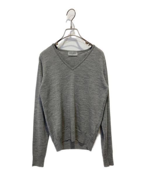 JOHN SMEDLEY（ジョンスメドレー）JOHN SMEDLEY (ジョンスメドレー) vネックセーター グレー サイズ:Sの古着・服飾アイテム