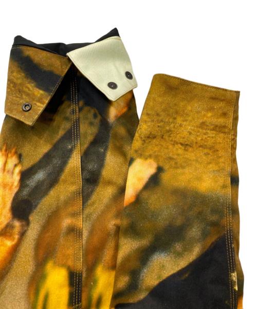 flagstuff（フラグスタフ）FLAGSTUFF (フラグスタフ) Blur cure macacin (ブラー キュア マカシン) プリントブルゾン ブラウン サイズ:Mの古着・服飾アイテム