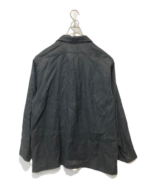 MARKWARE（マーカウェア）MARKWARE (マーカウェア) HEMP SHIRTING COMFORT FIT OPEN COLLAR SHIRT ブラック サイズ:2の古着・服飾アイテム
