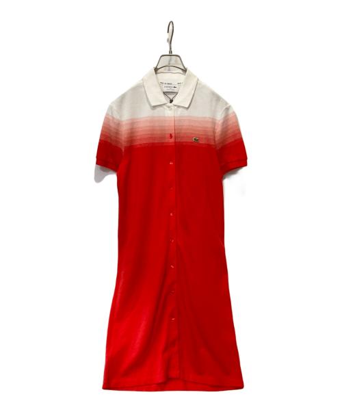 LACOSTE（ラコステ）LACOSTE (ラコステ) オーガニックコットンピケ グラデーションポロドレス レッド サイズ:36の古着・服飾アイテム