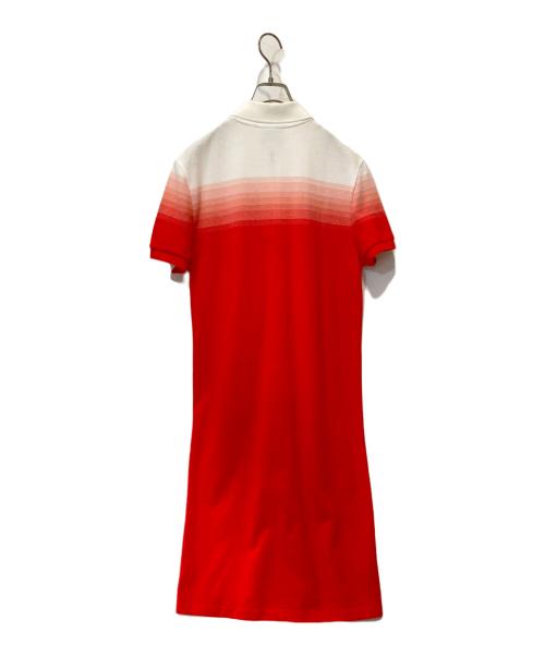 LACOSTE（ラコステ）LACOSTE (ラコステ) オーガニックコットンピケ グラデーションポロドレス レッド サイズ:36の古着・服飾アイテム