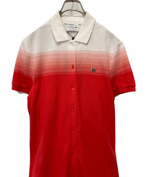 LACOSTE（ラコステ）LACOSTE (ラコステ) オーガニックコットンピケ グラデーションポロドレス レッド サイズ:36の古着・服飾アイテム