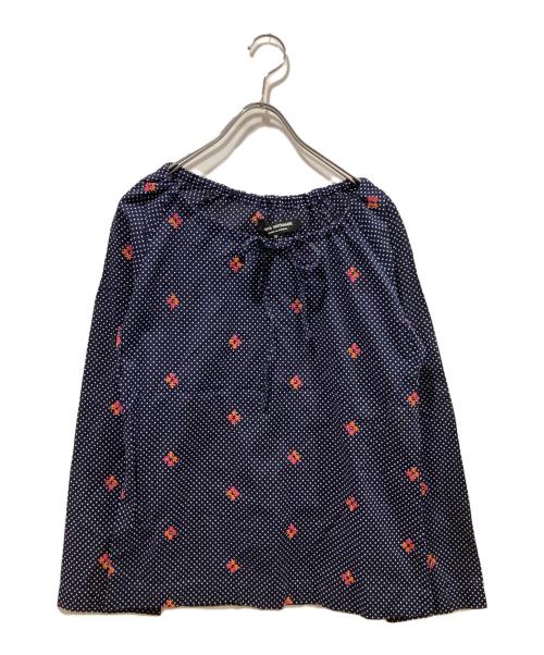 JUNYA WATANABE COMME des GARCONS（ジュンヤワタナベ コムデギャルソン）JUNYA WATANABE COMME des GARCONS ((ジュンヤワタナベ コムデギャルソン) ドットブラウス ネイビー サイズ:Ｍの古着・服飾アイテム