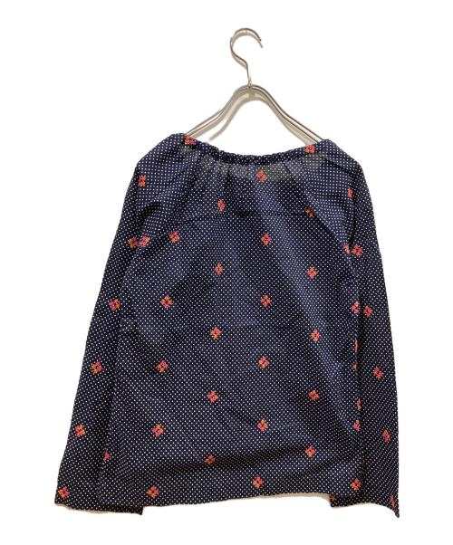 JUNYA WATANABE COMME des GARCONS（ジュンヤワタナベ コムデギャルソン）JUNYA WATANABE COMME des GARCONS ((ジュンヤワタナベ コムデギャルソン) ドットブラウス ネイビー サイズ:Ｍの古着・服飾アイテム
