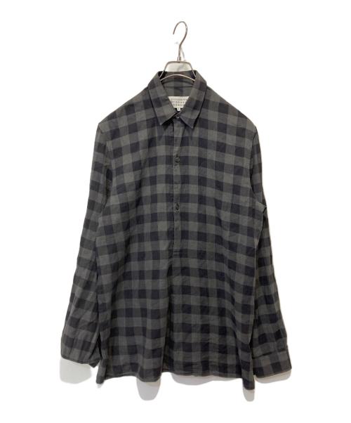 Maison Margiela（メゾンマルジェラ）Maison Margiela (メゾンマルジェラ) プルオーバーチェックシャツ ブラック サイズ:41の古着・服飾アイテム