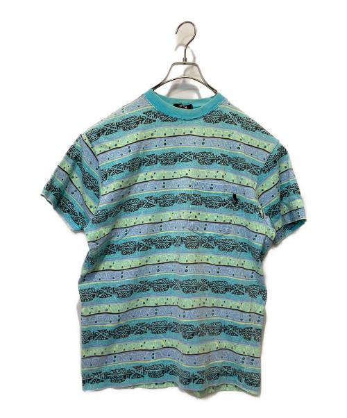 stussy（ステューシー）stussy (ステューシー) 総柄Tシャツ スカイブルー サイズ:Sの古着・服飾アイテム