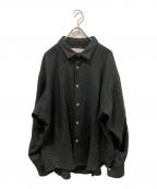 gurankグランク）の古着「リネンウールシャツ」｜ブラック