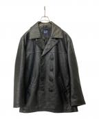 GAPギャップ）の古着「レザーPコート」｜ブラック