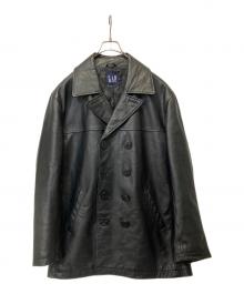 GAP（ギャップ）の古着「レザーPコート」｜ブラック