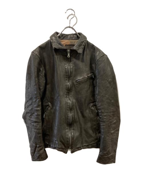 ISAMU KATAYAMA BACKLASH（イサムカタヤマ・バックラッシュ）ISAMU KATAYAMA BACKLASH (イサムカタヤマ・バックラッシュ) ベルギーショルダー製品染め襟付きレザージャケット ブラウン サイズ:2の古着・服飾アイテム