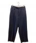 INTERIM（インテリム）の古着「VIRGIN WOOL GABARDINE 1-TUCK WIDE TAPERED SLACKS」｜ネイビー