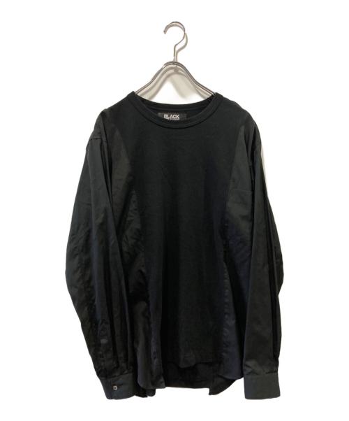BLACK COMME des GARCONS（ブラックコムデギャルソン）BLACK COMME des GARCONS (コムデギャルソン) シャツドッキング 切替 カットソー 長袖Tシャツ ブラック サイズ:Ｌの古着・服飾アイテム