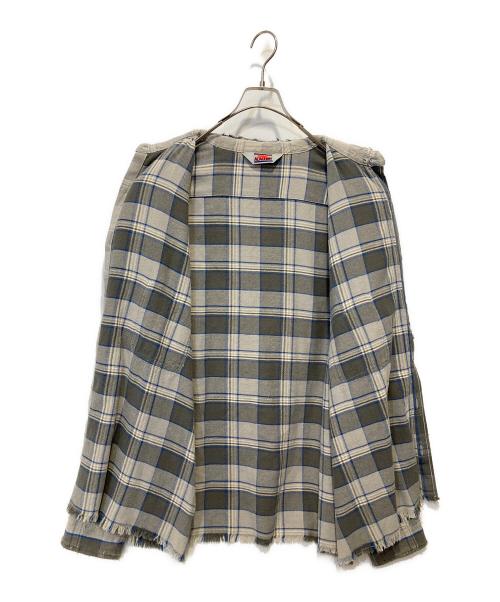 SAINT MICHAEL（セントマイケル）SAINT MICHAEL (セントマイケル) SHERMER ACADEMY (シャーマーアカデミー) FRANNEL SHIRT グレー サイズ:XLの古着・服飾アイテム