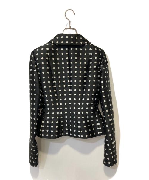RALPH LAUREN（ラルフローレン）RALPH LAUREN (ラルフローレン) ドットペプラムジャケットセットアップ ブラック×ホワイト サイズ:JK：2　ｽｶｰﾄ：0の古着・服飾アイテム