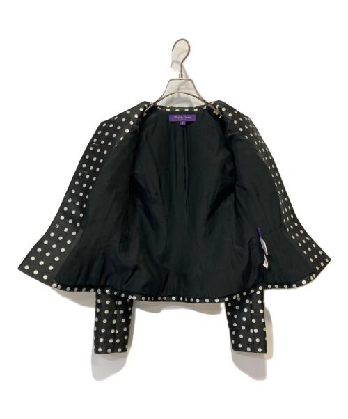 RALPH LAUREN（ラルフローレン）RALPH LAUREN (ラルフローレン) ドットペプラムジャケットセットアップ ブラック×ホワイト サイズ:JK：2　ｽｶｰﾄ：0の古着・服飾アイテム
