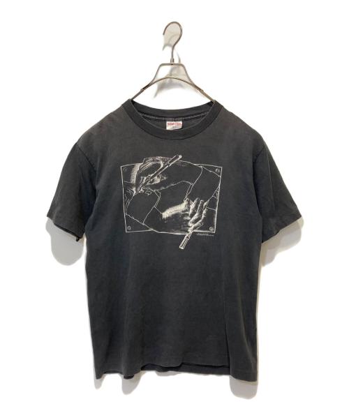 USED（ユーズド）USED (ユーズド) プリントTシャツ ブラック サイズ:Ｌの古着・服飾アイテム