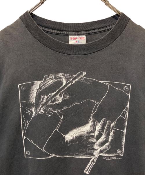 USED（ユーズド）USED (ユーズド) プリントTシャツ ブラック サイズ:Ｌの古着・服飾アイテム