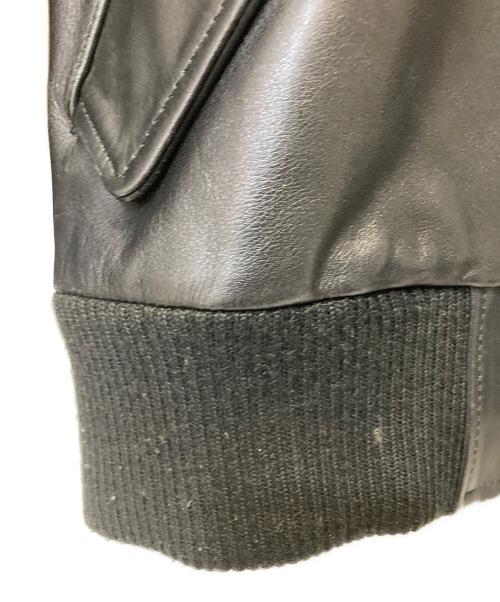 JOHN LAWRENCE SULLIVAN（ジョン ローレンス サリバン）JOHN LAWRENCE SULLIVAN (ジョン ローレンス サリバン) レザーブルゾン ブラック サイズ:34の古着・服飾アイテム