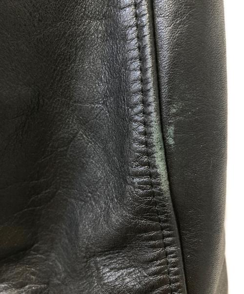 JOHN LAWRENCE SULLIVAN（ジョン ローレンス サリバン）JOHN LAWRENCE SULLIVAN (ジョン ローレンス サリバン) レザーブルゾン ブラック サイズ:34の古着・服飾アイテム