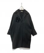 CELINEセリーヌ）の古着「コサージュ付きエッグコート」｜ブラック