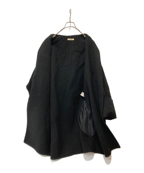 CELINE（セリーヌ）CELINE (セリーヌ) コサージュ付きエッグコート ブラック サイズ:36の古着・服飾アイテム