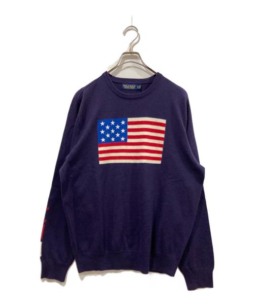 POLO GOLF（ポロ ゴルフ）POLO GOLF (ポロ ゴルフ) 星条旗ニット ネイビー サイズ:Mの古着・服飾アイテム