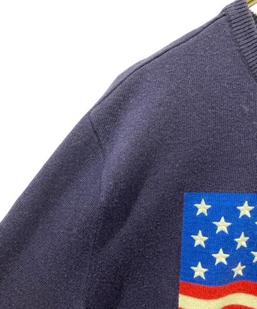 POLO GOLF（ポロ ゴルフ）POLO GOLF (ポロ ゴルフ) 星条旗ニット ネイビー サイズ:Mの古着・服飾アイテム