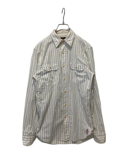 RRL（ダブルアールエル）RRL (ダブルアールエル) ストライプシャツ ホワイト サイズ:ＸＳの古着・服飾アイテム