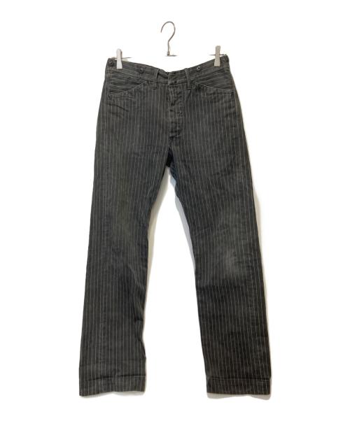 RRL（ダブルアールエル）RRL (ダブルアールエル) ストライプチノパンツ ブラック サイズ:29の古着・服飾アイテム