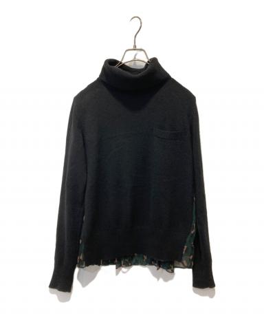 中古・古着通販】sacai (サカイ) ウール レオパード柄プリーツ加工切替