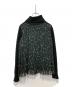 sacai (サカイ) ウール レオパード柄プリーツ加工切替 タートルネック長袖プルオーバーニット ブラック サイズ:1：12000円