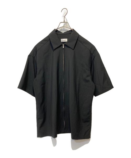 lownn（ローン）lownn (ローン) S/Sジップアップシャツ ブラック サイズ:46の古着・服飾アイテム