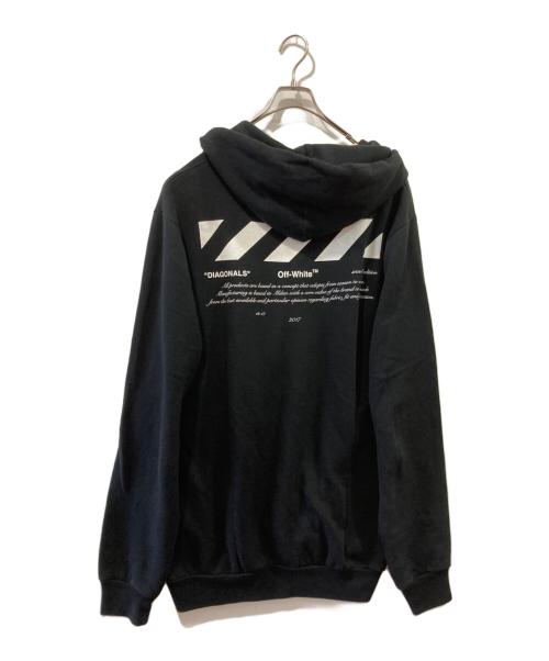 OFFWHITE（オフホワイト）OFFWHITE (オフホワイト) ロゴプルーバーパーカー ブラック サイズ:Lの古着・服飾アイテム