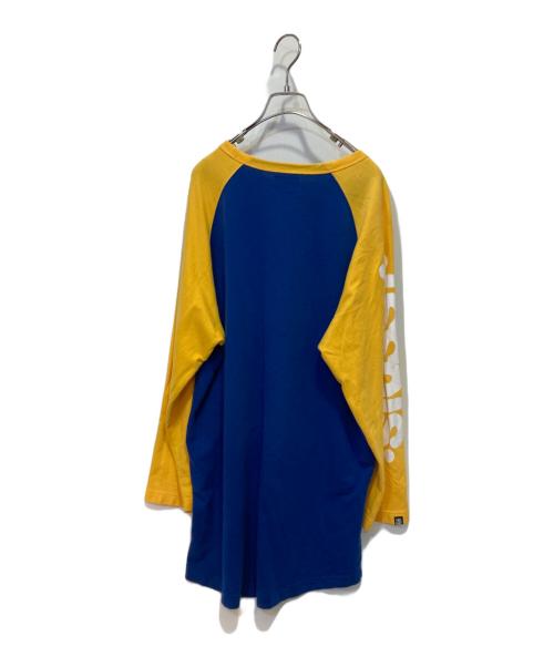 stussy（ステューシー）stussy (ステューシー) ラグランカットソー イエロー×ブルー サイズ:XLの古着・服飾アイテム