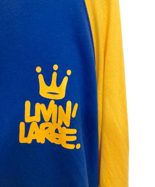 stussy（ステューシー）stussy (ステューシー) ラグランカットソー イエロー×ブルー サイズ:XLの古着・服飾アイテム