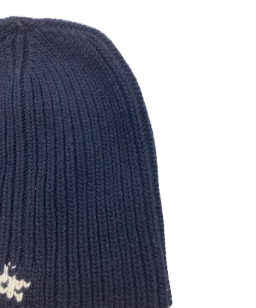 Christian Dior（クリスチャン ディオール）Christian Dior (クリスチャン ディオール) ウールカシミヤニット帽 ネイビーの古着・服飾アイテム