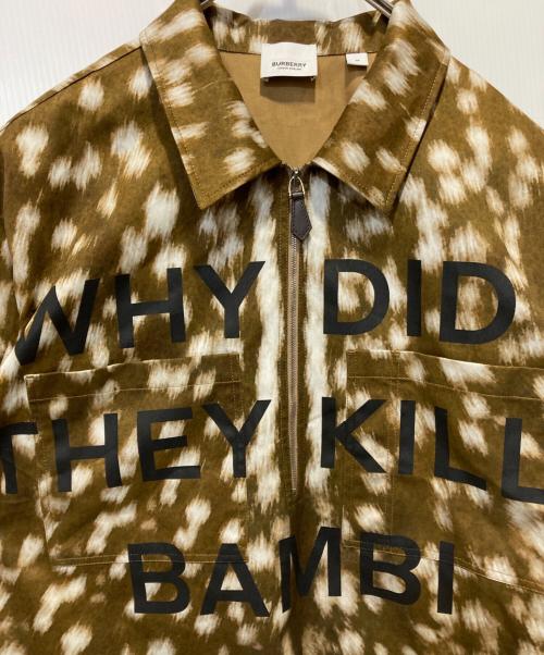 BURBERRY（バーバリー）BURBERRY (バーバリー) バンビプリントハーフジップ半袖シャツ ブラウン サイズ:Ｍの古着・服飾アイテム