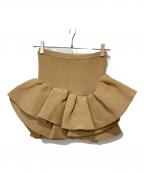 styling/スタイリング）の古着「ラッフルニットベアトップ」｜ベージュ