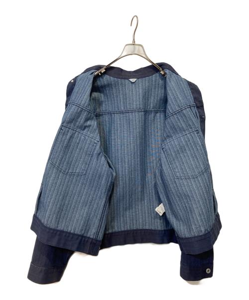 417 by EDIFICE（417 バイ エディフィス）417 by EDIFICE (417 バイ エディフィス) Coating DENIM WIDEsleeve G インディゴ サイズ:Ｌの古着・服飾アイテム