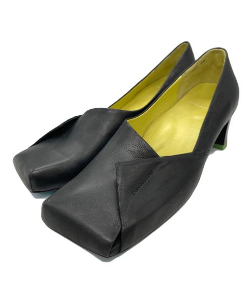 MANA（マナ）MANA (マナ) スクエアトゥーパンプス ブラック サイズ:38の古着・服飾アイテム