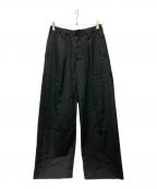 nonnotteノノット）の古着「Draping Elastic In Tuck Wide Trousers」｜ブラック