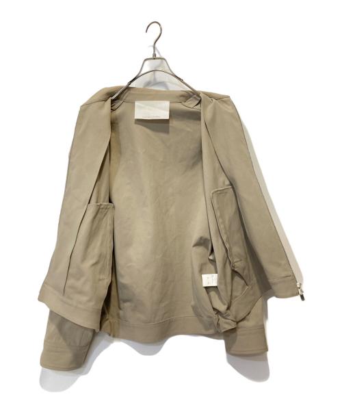 nonnotte（ノノット）nonnotte (ノノット) Zip Up Blouson Hard Twist incomplete double cloth ベージュ サイズ:5の古着・服飾アイテム