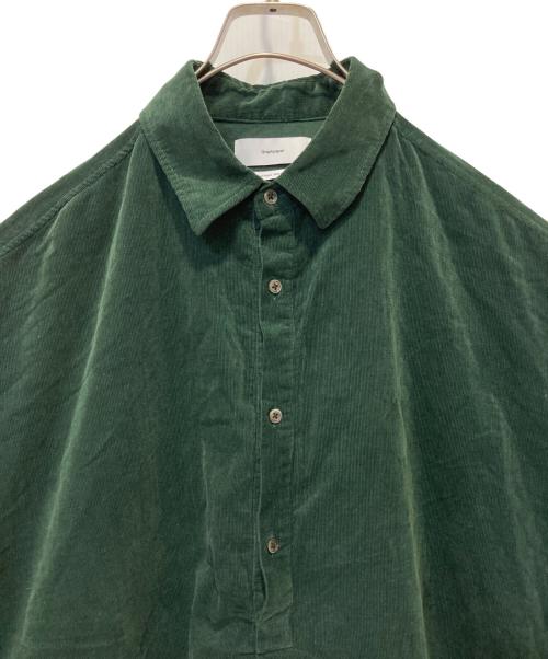 Graphpaper（グラフペーパー）Graphpaper (グラフペーパー) Suvin Corduroy Regular Collar York Sleeve Shirt グリーン サイズ:Fの古着・服飾アイテム