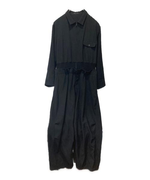 Yohji Yamamoto pour homme（ヨウジヤマモト プールオム）Yohji Yamamoto pour homme (ヨウジヤマモト プールオム) Wool Gabardine Jumpsuit ブラック サイズ:Sの古着・服飾アイテム