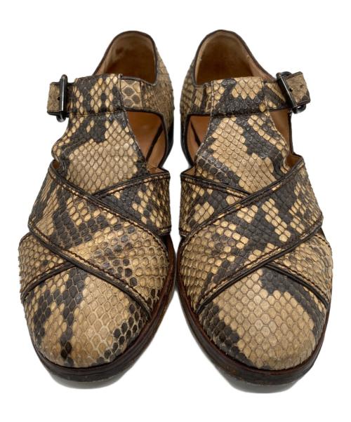 Giacometti（ジャコメッティ）Giacometti (ジャコメッティ) クロスストラップグルカシューズ ベージュ サイズ:41の古着・服飾アイテム