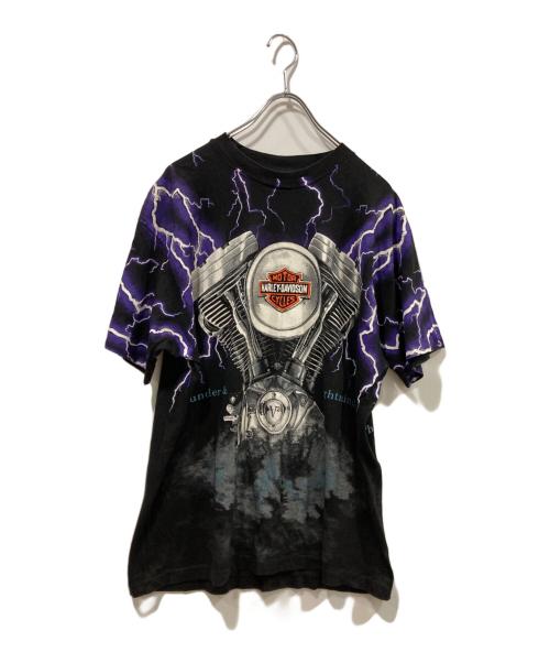 HARLEY-DAVIDSON（ハーレーダビッドソン）HARLEY-DAVIDSON (ハーレーダビッドソン) Thunder & Lightning/サンダー＆ライトニングTシャツ ブラック サイズ:Lの古着・服飾アイテム