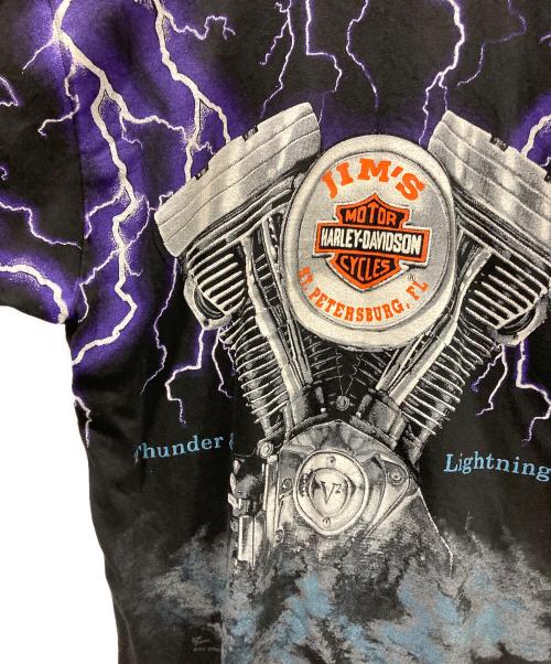 HARLEY-DAVIDSON（ハーレーダビッドソン）HARLEY-DAVIDSON (ハーレーダビッドソン) Thunder & Lightning/サンダー＆ライトニングTシャツ ブラック サイズ:Lの古着・服飾アイテム