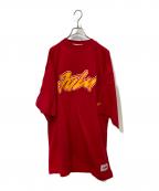 FUBUフブ）の古着「ロゴTシャツ」｜レッド