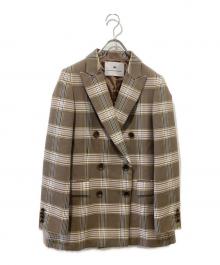 Traditional Weatherwear（トラディショナルウェザーウェア）の古着「チェックダブルジャケット」｜ブラウン